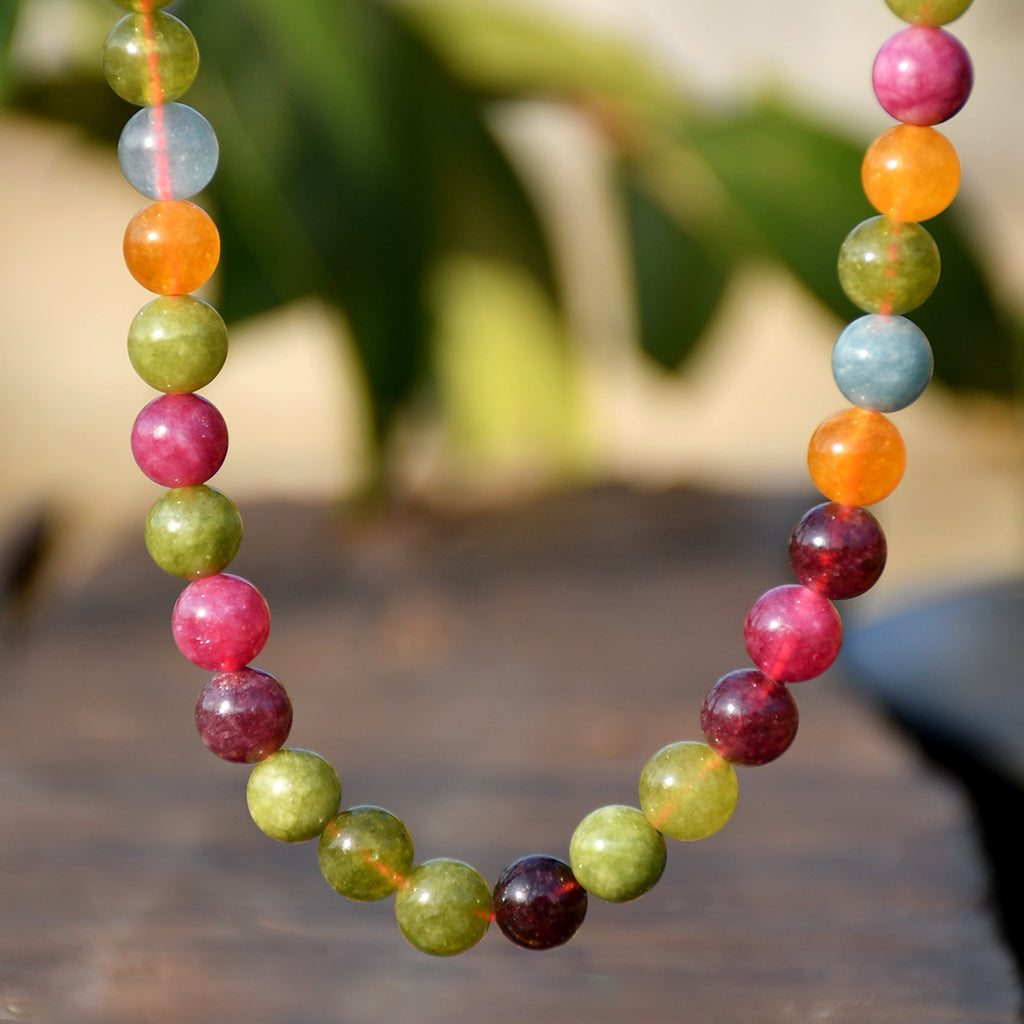 Coloured Tourmaline Natural Stone Necklace_N077