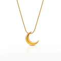 Moon Pendant Necklace - PVD18K Gold Plated 316L Stainless Steel_N087