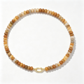 Yellow Mixed Chalcedony Natural Stone Necklace_N073