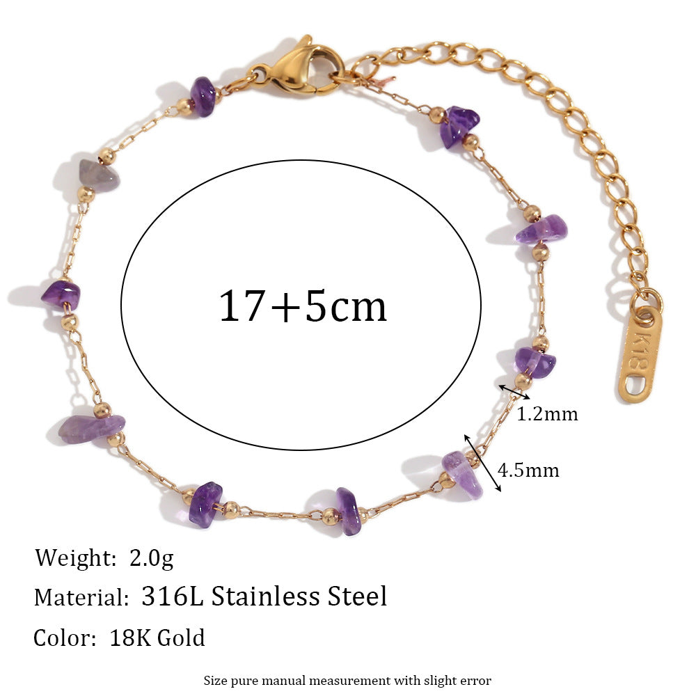 Amethyst Natural Stone Bracelet_B068