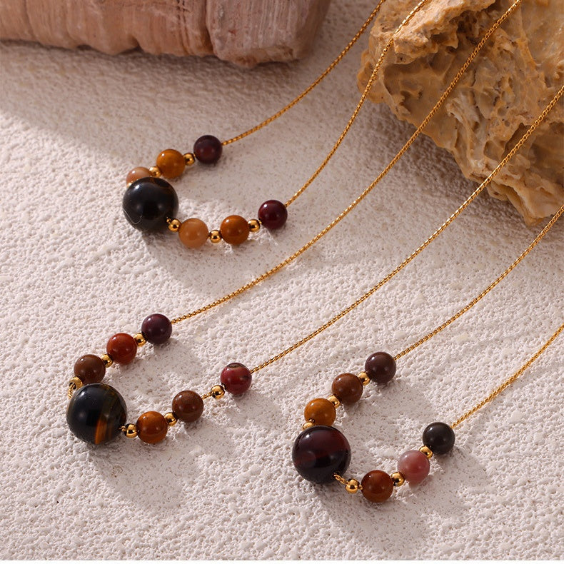 Tiger's Eye Natural Stone Necklace_N064
