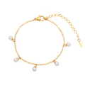 Pearl Charms Chain Bracelet_PVD18K Gold Plated 316L Stainless Steel_B053