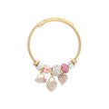 Big Holes Beads Bracelet Waterproof Gold-Plated Stainless-Steel DIY Charm Bracelet Adjustable Size Lovely Heart Charms - B039