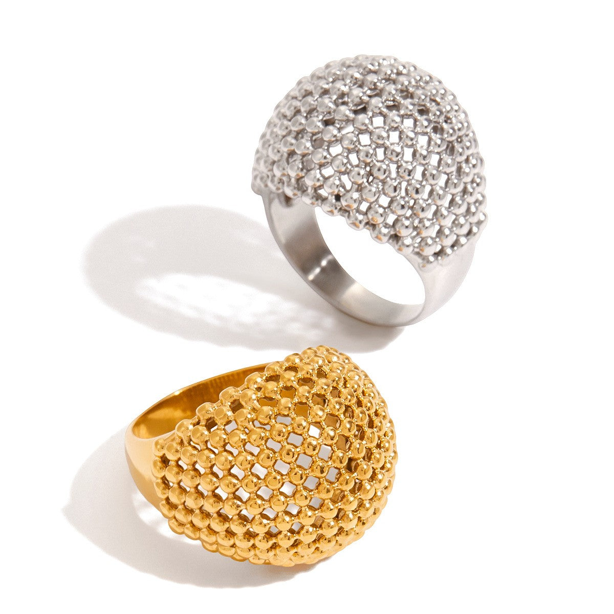 Hollow Ring - 18K PVD Gold Plated 316L Stainless Steel - R059