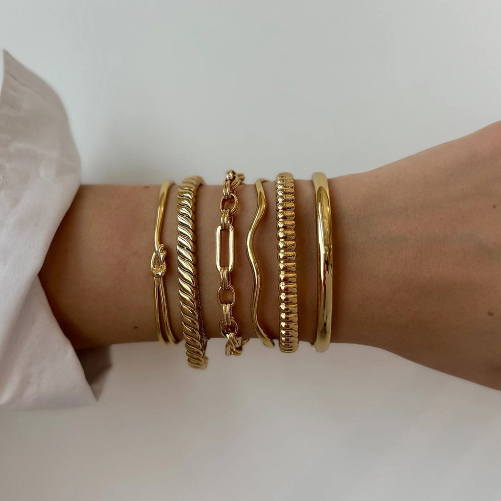 Stackable Bracelet - PVD18K Gold Plated 316L Stainless Steel_B051