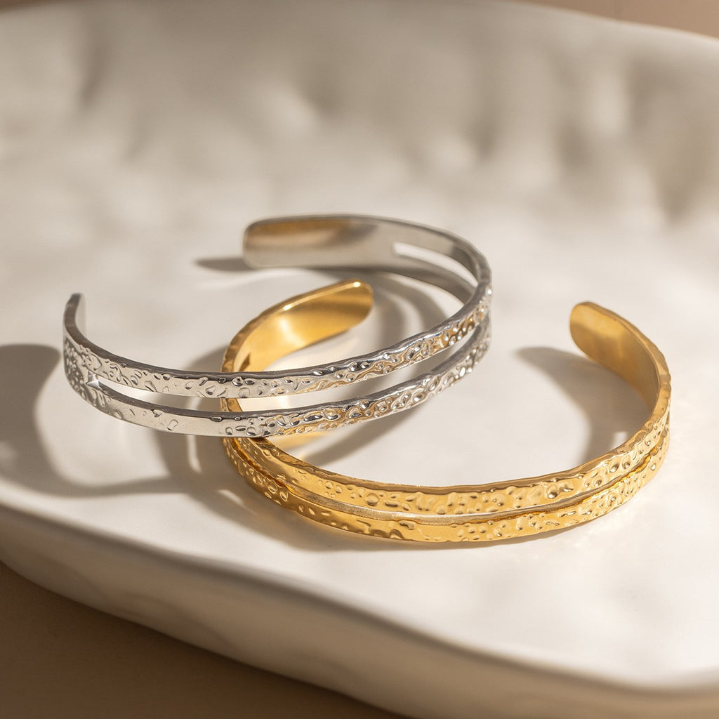 Boho Unique Vogue Iced Out Zircon Shining Bracelet - PVD18K Gold Plated 316L Stainless Steel_B075