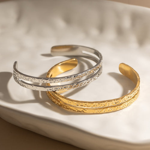 Boho Unique Vogue Iced Out Zircon Shining Bracelet - PVD18K Gold Plated 316L Stainless Steel_B075