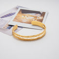 Boho Unique Vogue Iced Out Zircon Shining Bracelet - PVD18K Gold Plated 316L Stainless Steel_B075