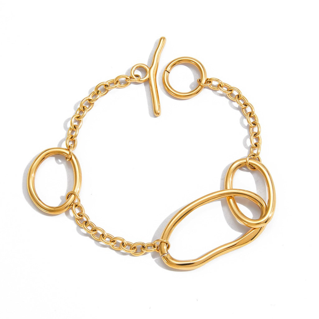 Hollow Horse Chain Bracelet - PVD18K Gold Plated 316L Stainless Steel_B058