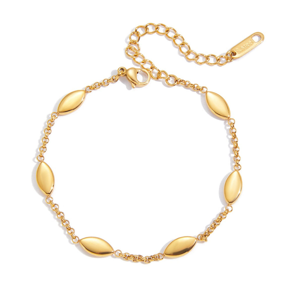 Geometric High Polishing Twisted Bangle Bracelet - PVD18K Gold Plated 316L Stainless Steel_B060