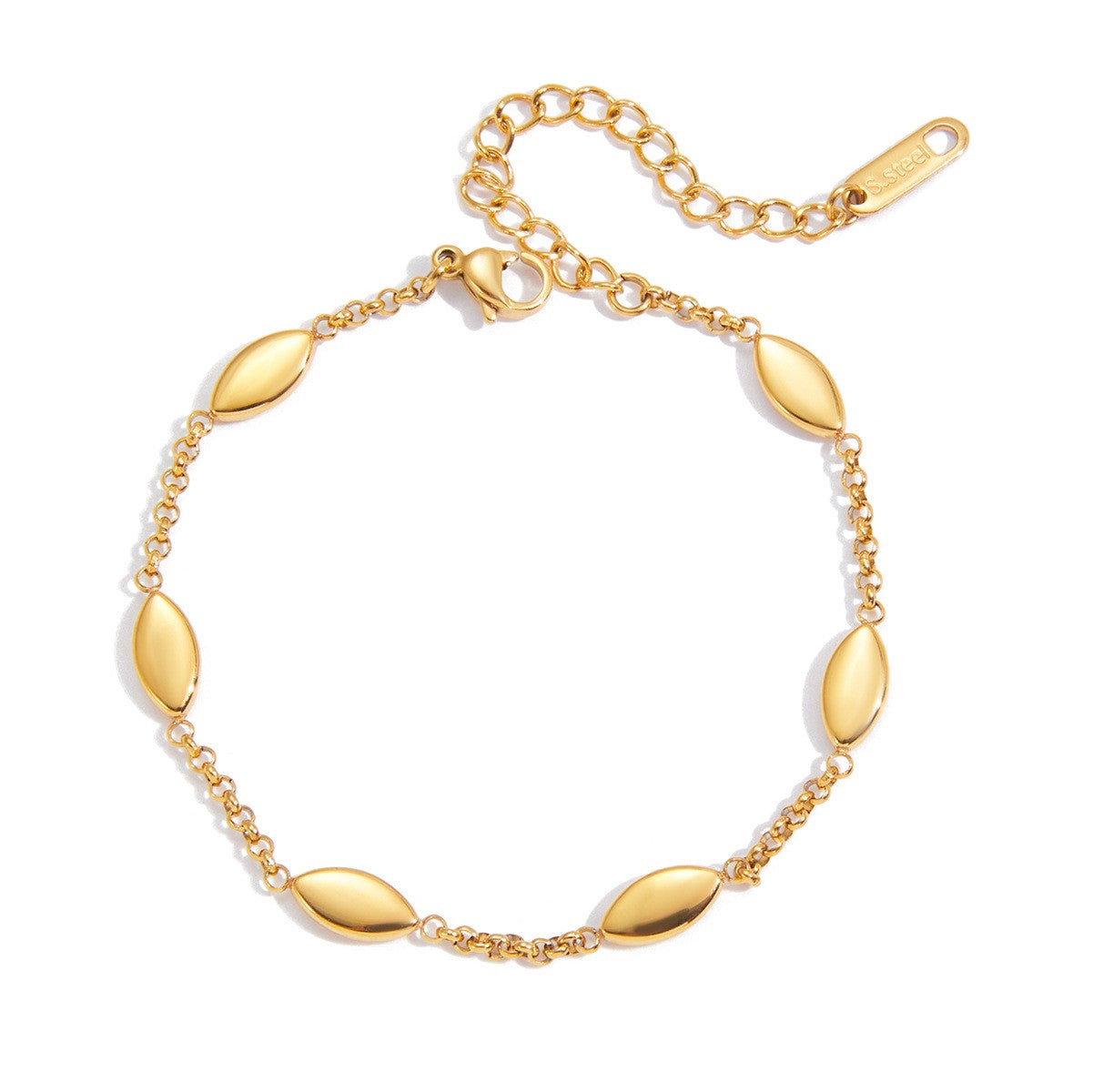 Geometric High Polishing Twisted Bangle Bracelet - PVD18K Gold Plated 316L Stainless Steel_B060