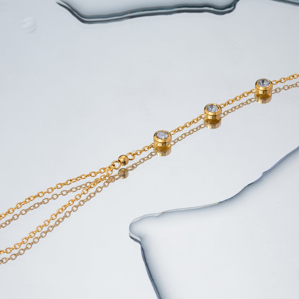 Chain Finger Bracelet - PVD18K Gold Plated 316L Stainless Steel_B043