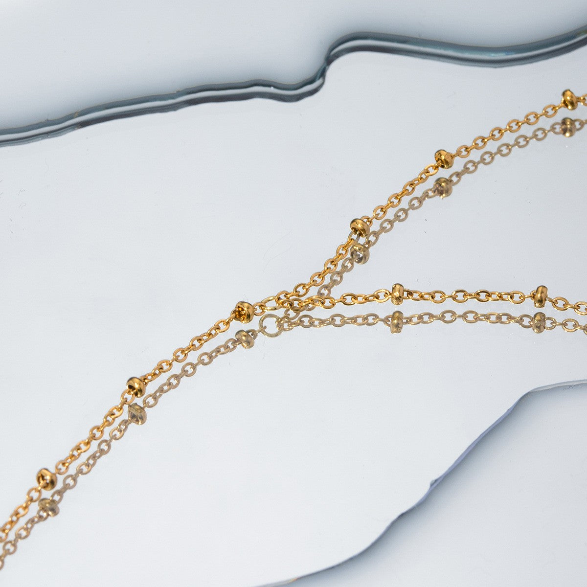Chain Finger Bracelet - PVD18K Gold Plated 316L Stainless Steel_B044