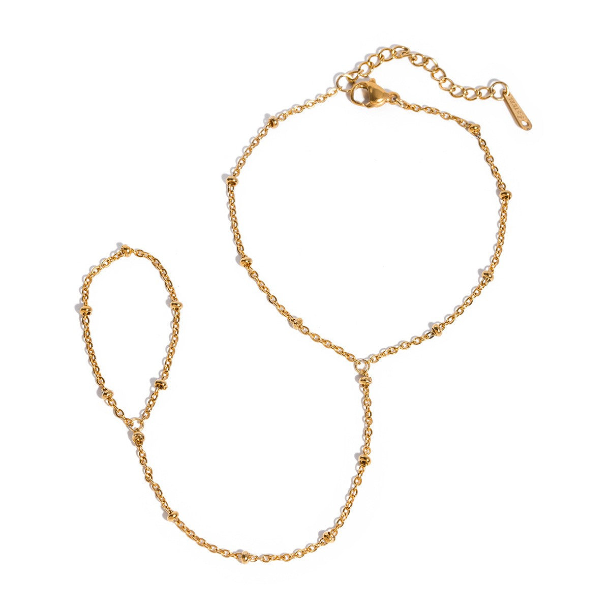 Chain Finger Bracelet - PVD18K Gold Plated 316L Stainless Steel_B044