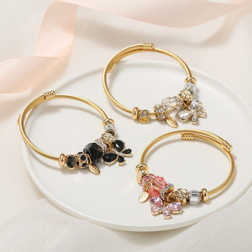 Butterfly Charms Bracelet Adjustable Size Stainless Steel – B038