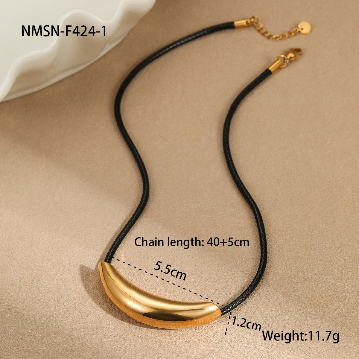 Round Snake Choker Magnetic Clasp Silver Chain Necklace- PVD 18K Gold Plated 316L Stainless Steel_N026