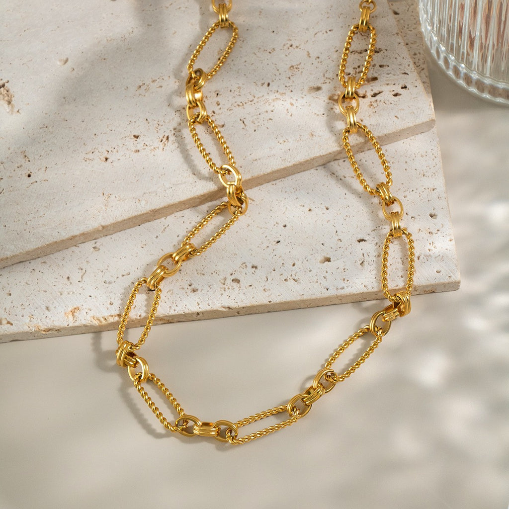 Chain Necklace - PVD18K Gold Plated 316L Stainless Steel_N054