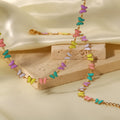 Dripping Jewelry Set Colorful Enamel Butterfly Choker Necklace Bracelet  - PVD 18k Gold Plated 316L Stainless Steel_Set012