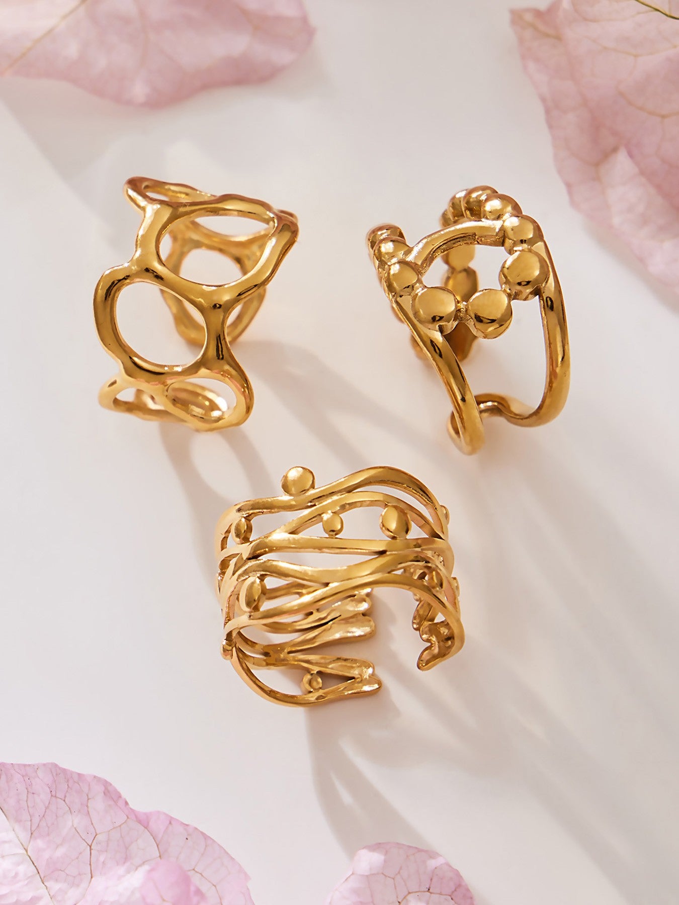 Light Luxury Rings- 18K PVD Gold Plated 316L Stainless Steel - R060
