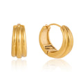 Dainty Cambered Huggie Earring - PVD 18k Gold Plated 316L Stainless Steel_E-048