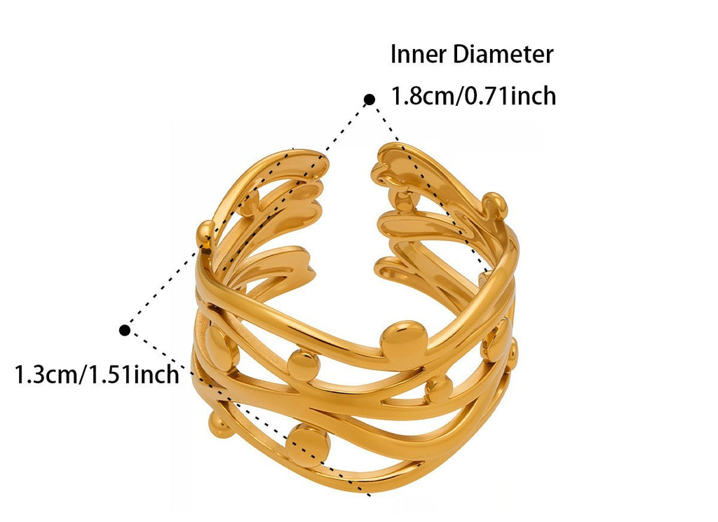 Light Luxury Rings- 18K PVD Gold Plated 316L Stainless Steel - R060