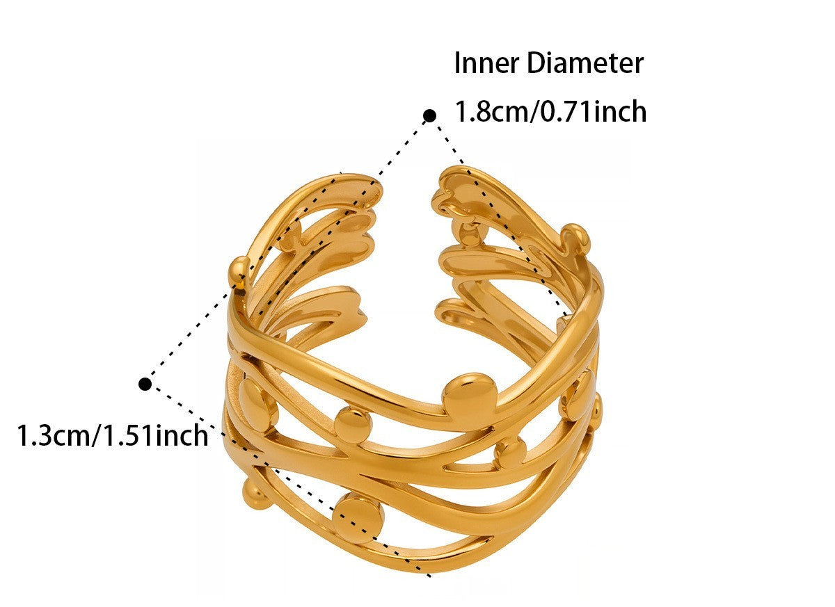 Light Luxury Rings- 18K PVD Gold Plated 316L Stainless Steel - R060