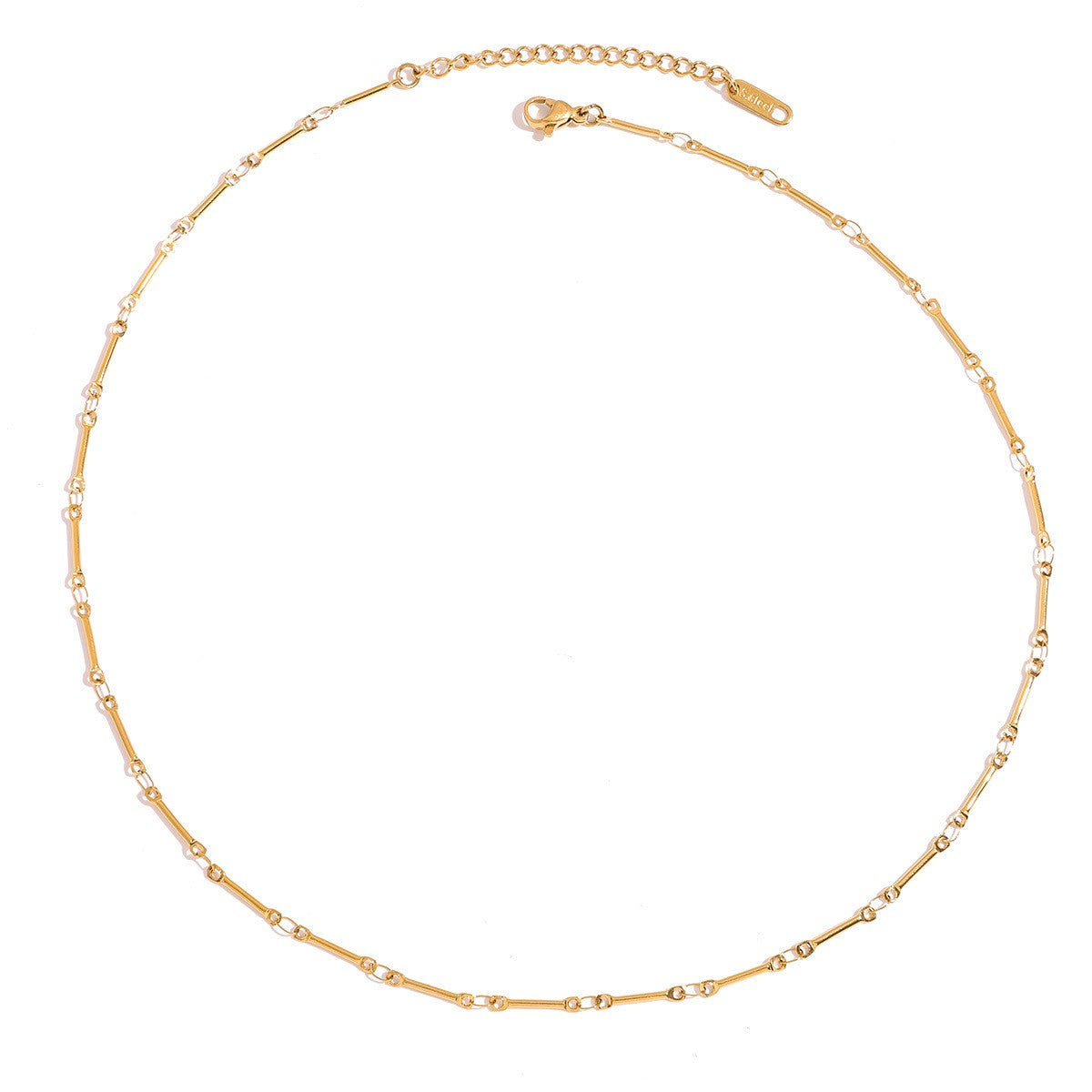 Single Chain Choker Necklace - PVD18K Gold Plated 316L Stainless Steel (SC03)_N048