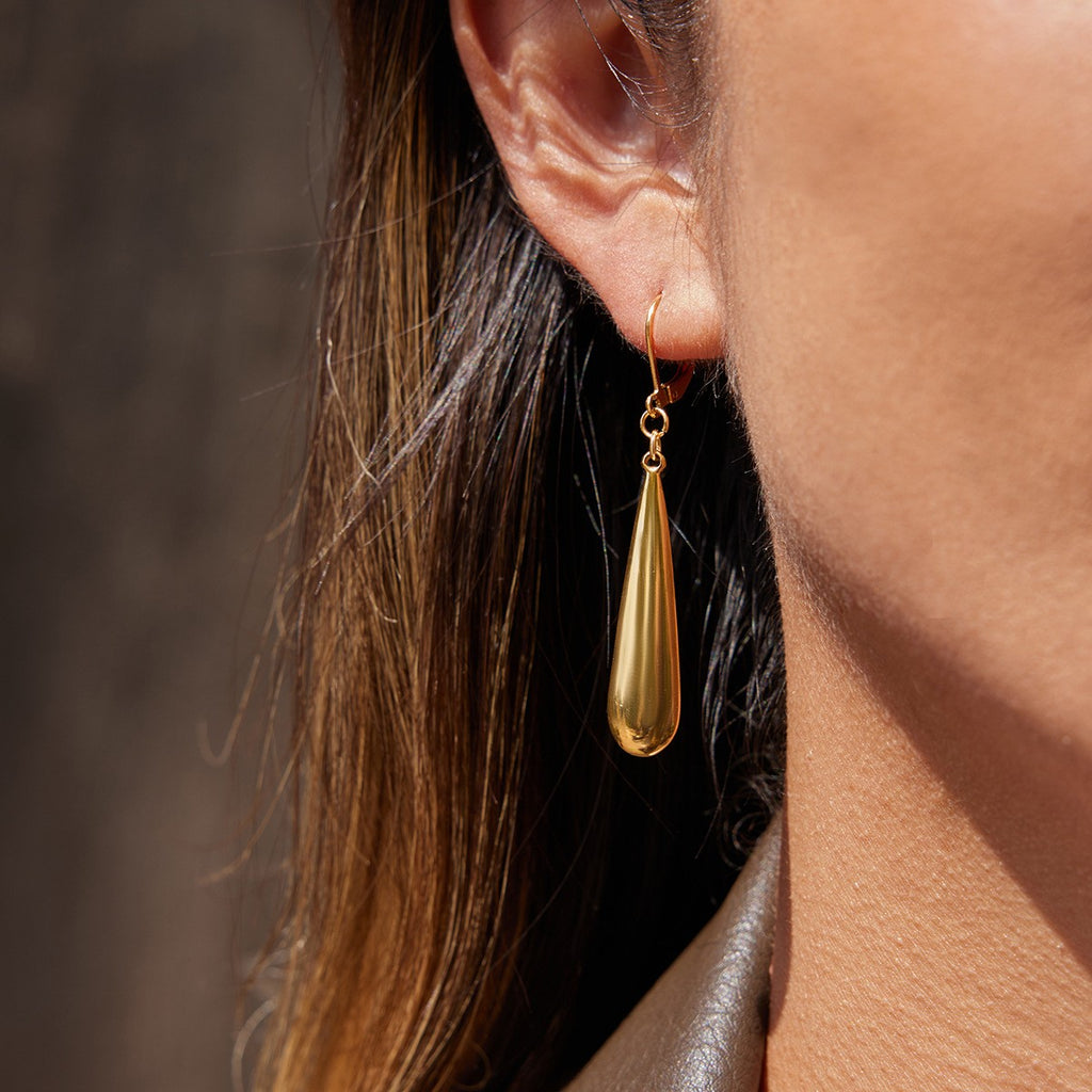 Water drop Earrings  - PVD 18k Gold Plated 316L Stainless Steel_E-051