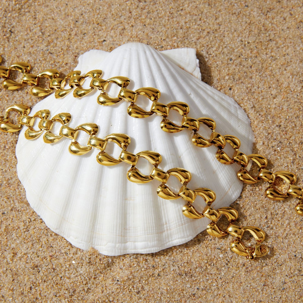 Chain Bracelet - PVD18K Gold Plated 316L Stainless Steel_B064