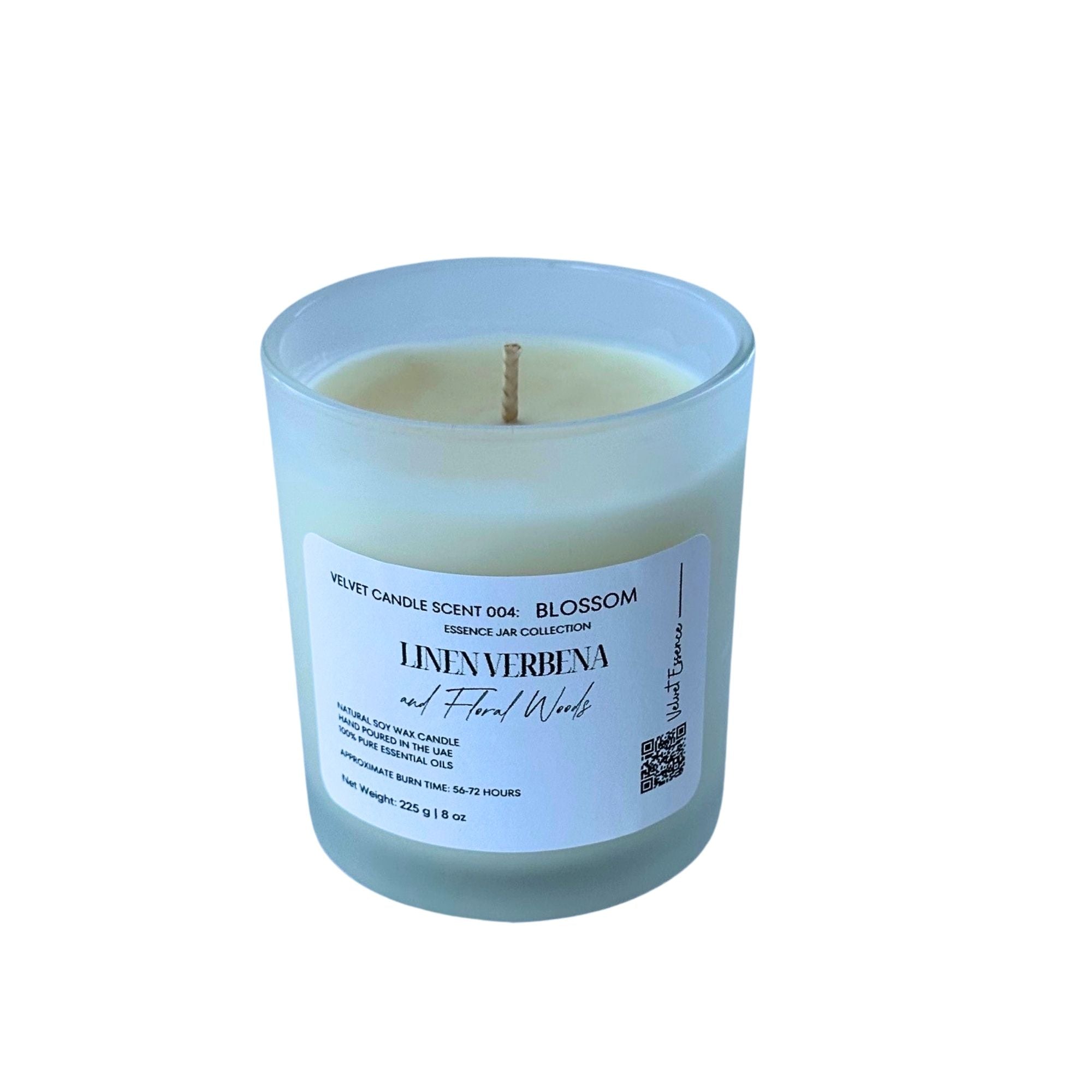 Velvet Candle 004-Blossom-Essence Jar Collection: Linen Verbena and Floral Woods