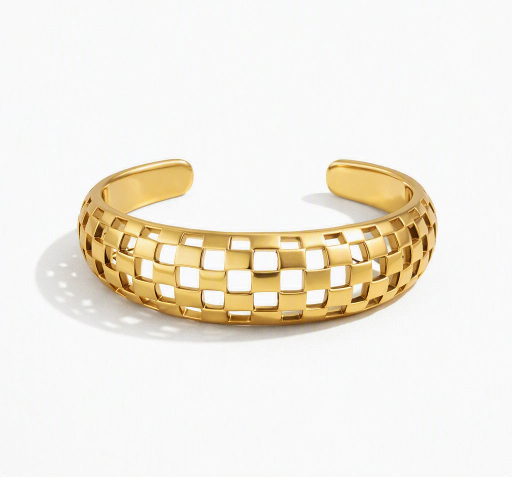 Mesh Dome Ring - 18K PVD Gold Plated 316L Stainless Steel - R067