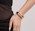 Chunky Cambered Surface Simple Bangle Bracelet - PVD18K Gold Plated 316L Stainless Steel_B074