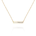 Natural Shell bar Pendant Necklace - PVD18K Gold Plated 316L Stainless Steel_N055