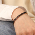 Bejeweled Natural Colorful Zircons Tennis Bracelets - PVD 18k Gold Plated 316L Stainless Steel_B007-B008