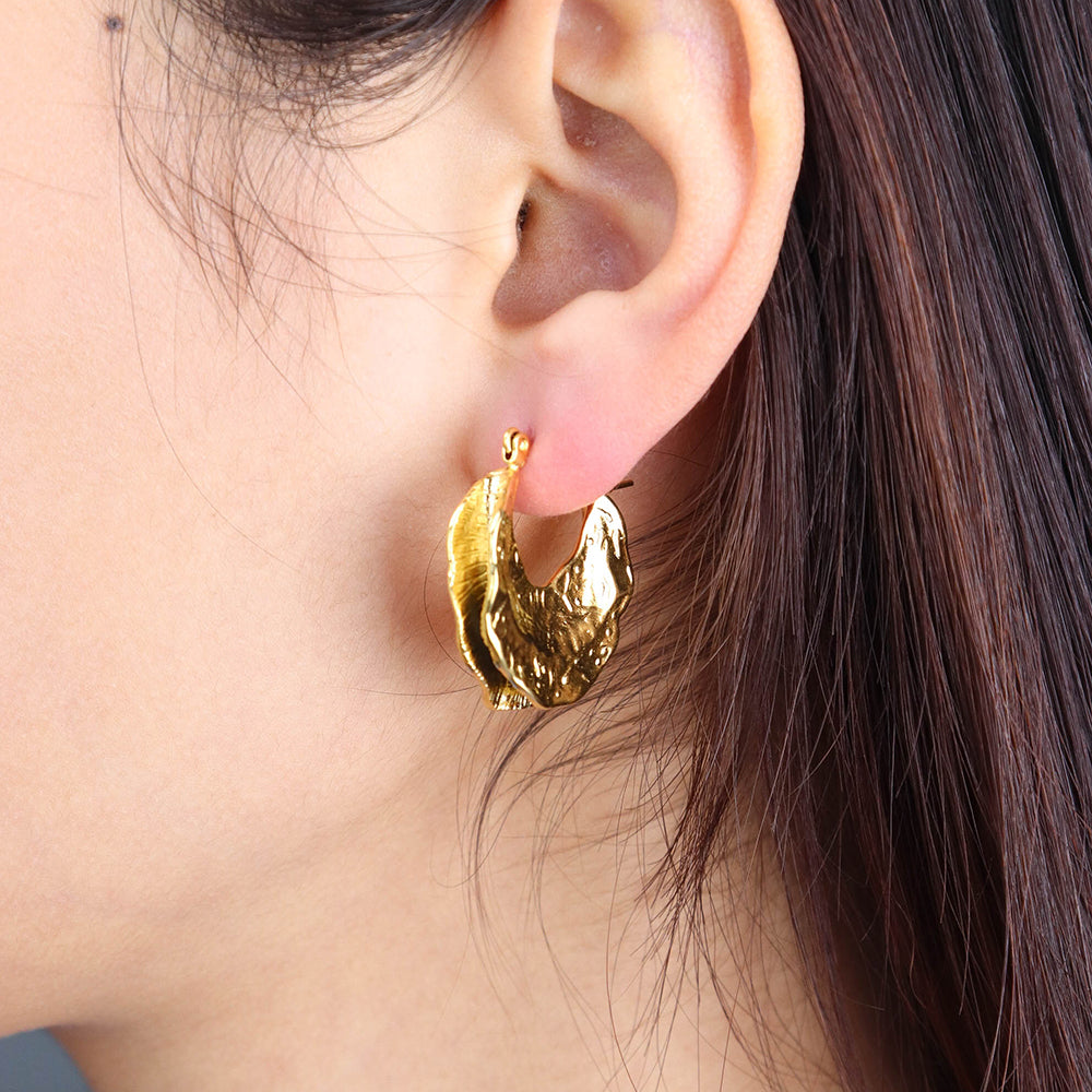 Chunky Statement Earrings - PVD 18k Gold Plated 316L Stainless Steel_E009