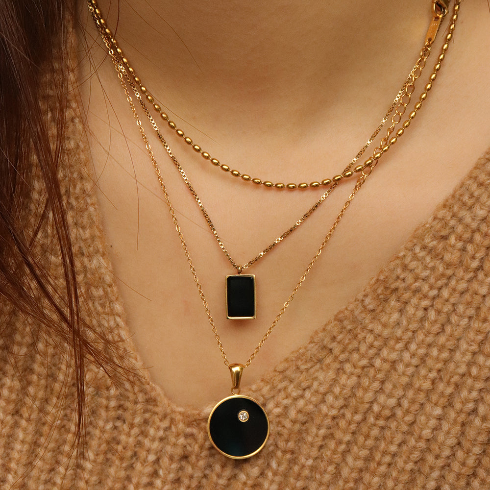 Unfade Simple Beads Chain Necklace for Women - PVD 18k Gold Plated 316L Stainless Steel_N003