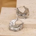 Chunky Statement Earrings - Silver 316L Stainless Steel with PVD Plating_E010