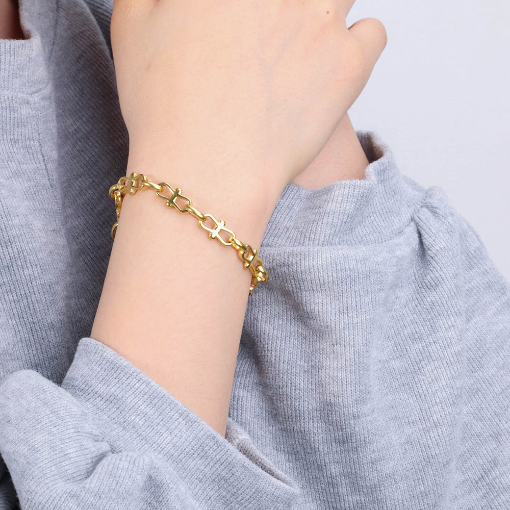 Chunky Infinity Chain Bracelet -PVD 18k Gold Plated 316L Stainless Steel_B018