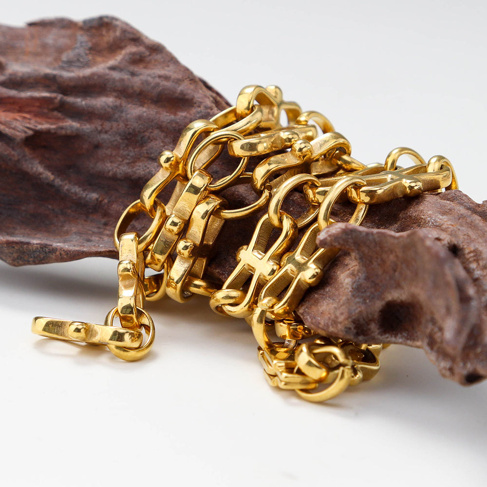 Chunky Infinity Chain Bracelet -PVD 18k Gold Plated 316L Stainless Steel_B018