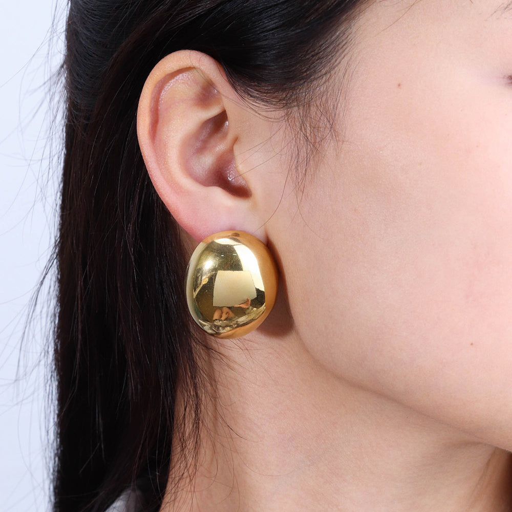 Exaggerated Chunky Statement Earrings extra Large Earrings - PVD 18k Gold Plated 316L Stainless Steel_E019