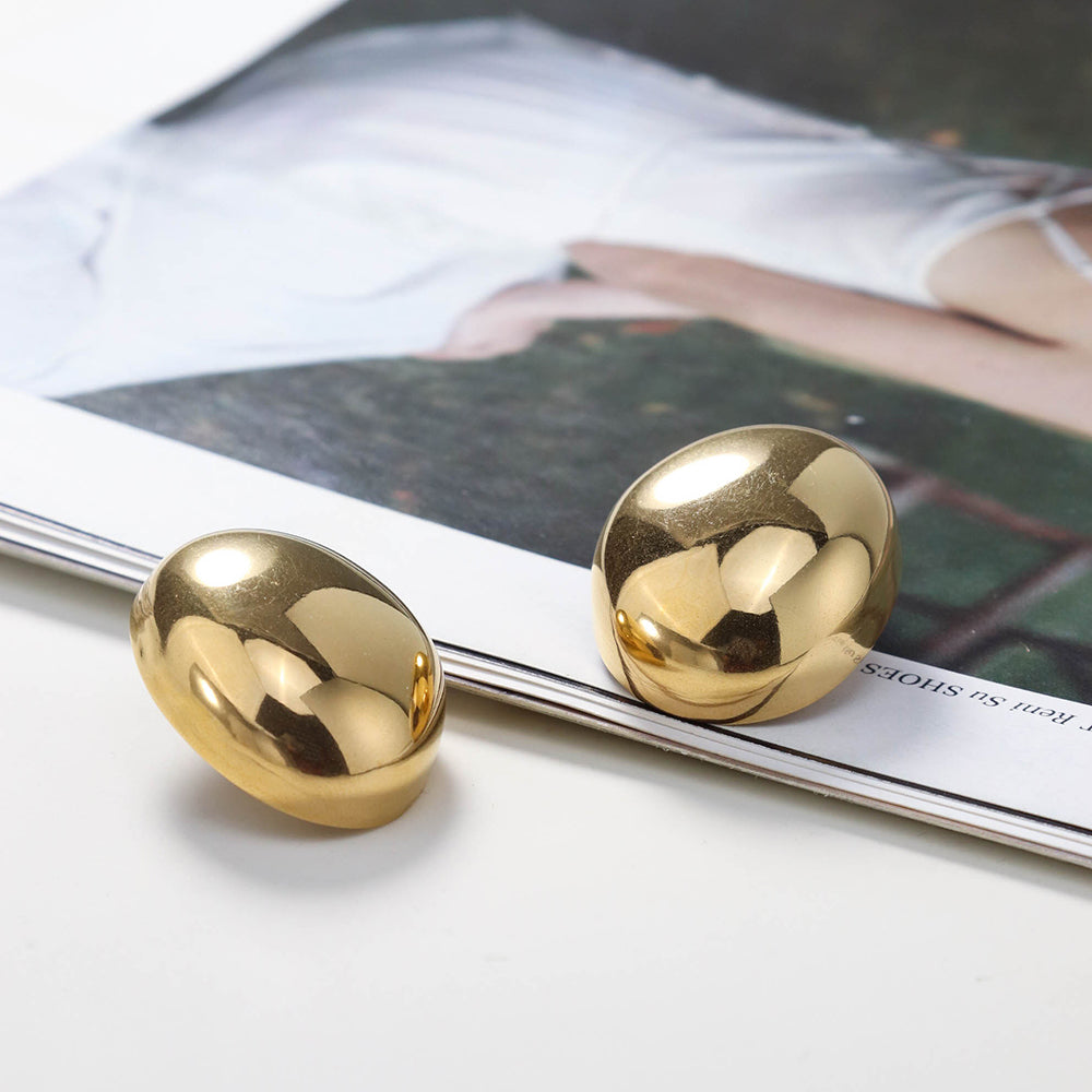 Exaggerated Chunky Statement Earrings extra Large Earrings - PVD 18k Gold Plated 316L Stainless Steel_E019