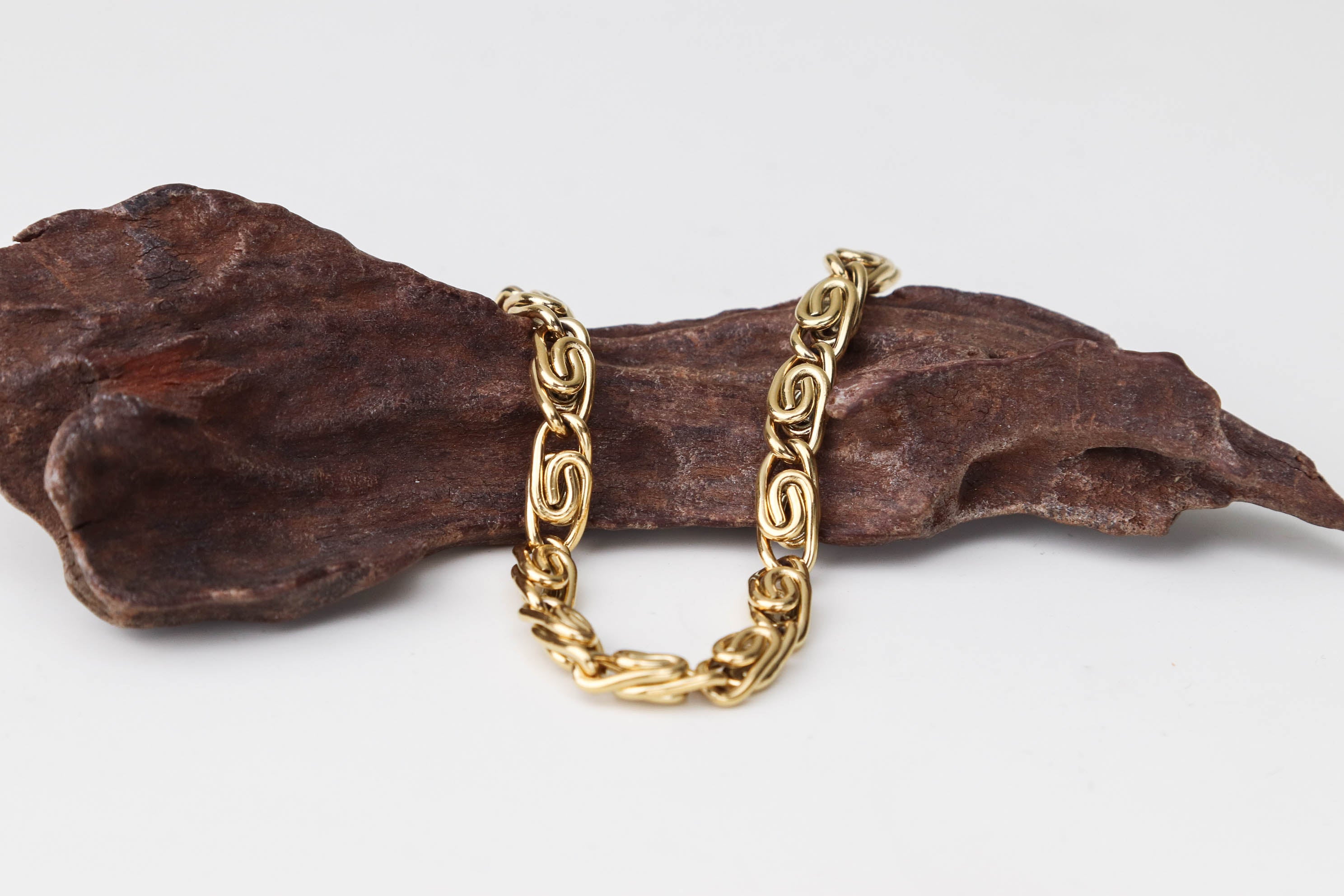 Geometry Knitting Chain Bracelet - PVD 18k Gold Plated 316L Stainless Steel_B003