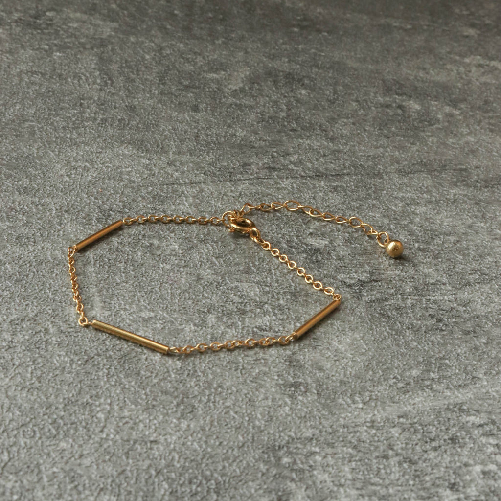 Bar Chain Bracelet Bracelet - PVD18K Gold Plated 316L Stainless Steel_B047