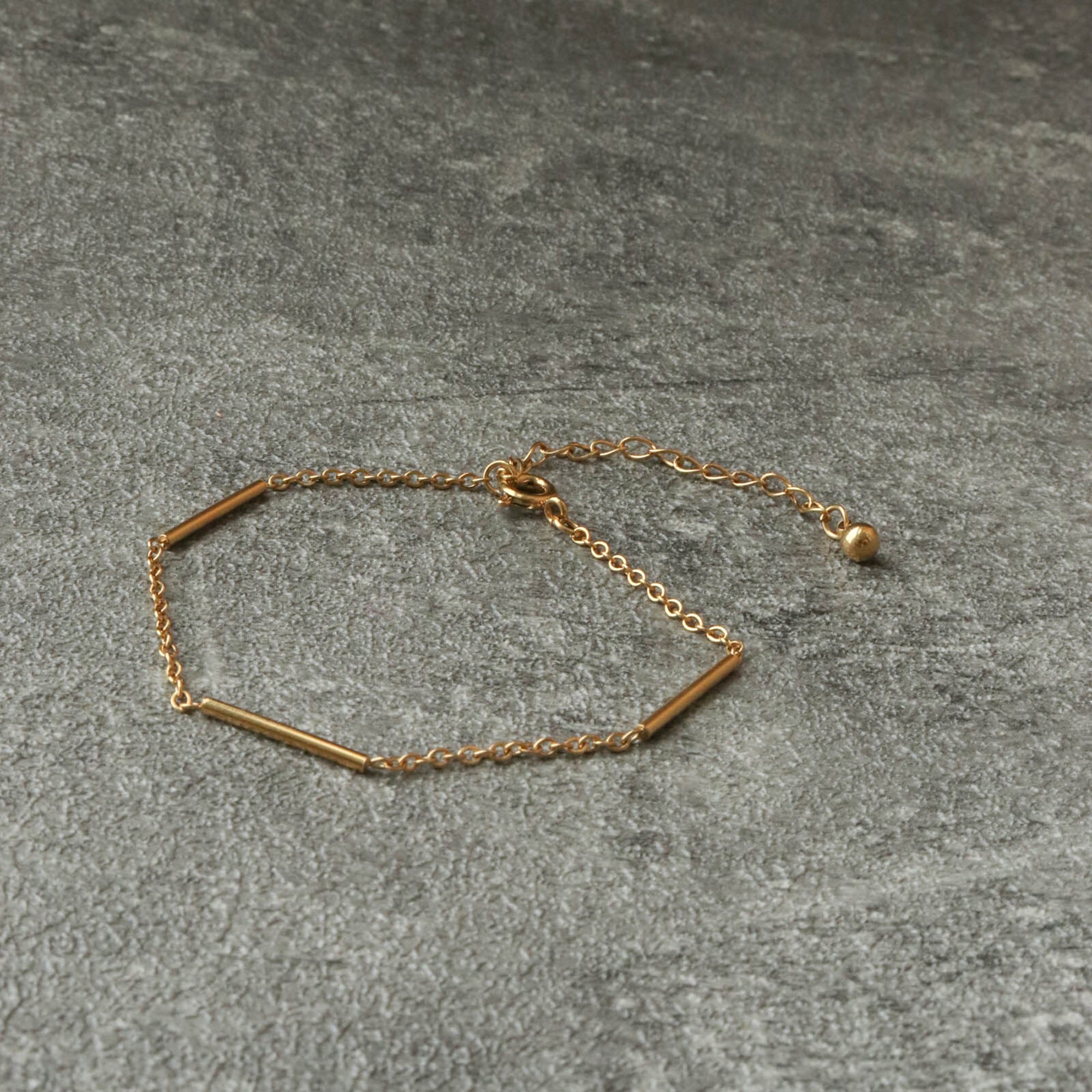 Bar Chain Bracelet Bracelet - PVD18K Gold Plated 316L Stainless Steel_B047