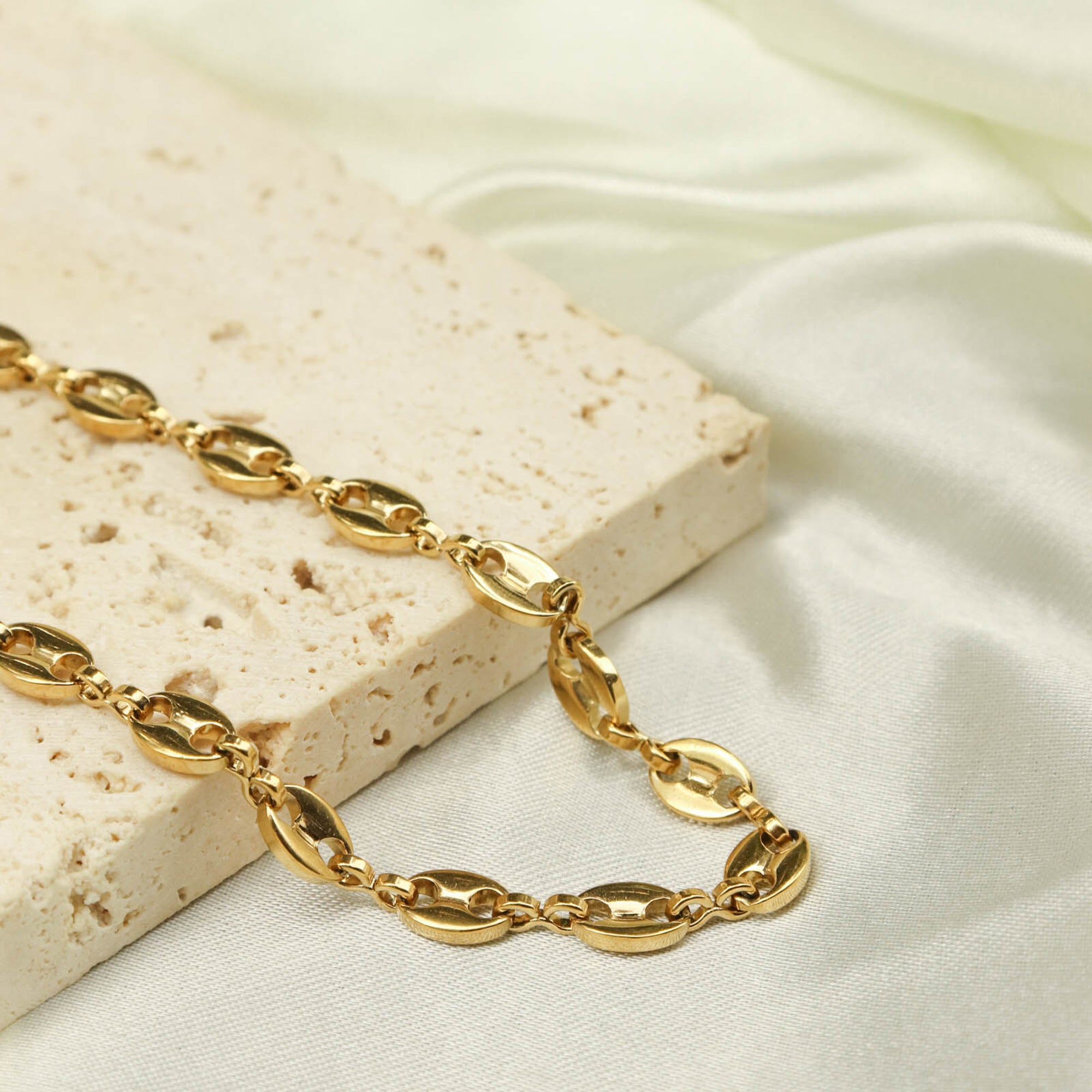 Bicycle Chain Necklace - PVD 18k Gold Plated 316L Stainless Steel_N004