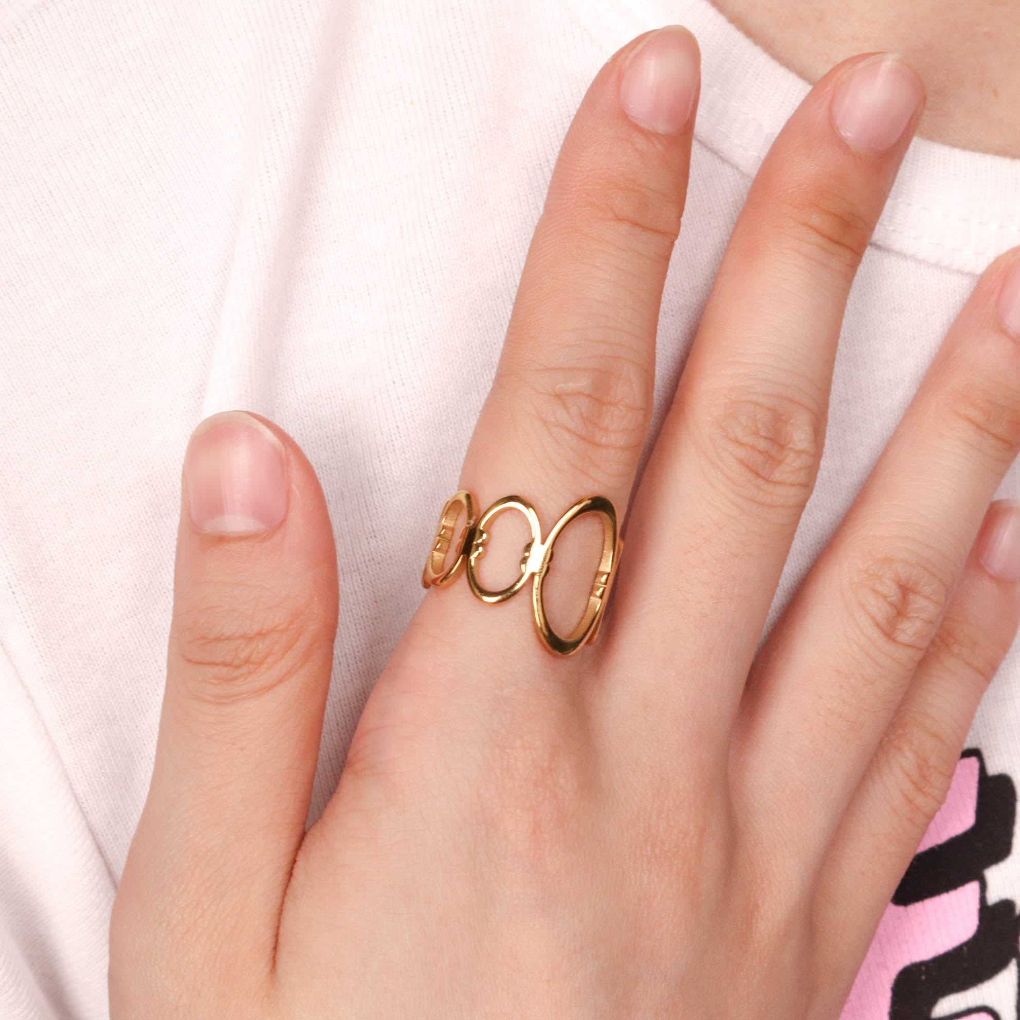 Oval Loops Ring - 18K PVD Gold Plated 316L Stainless Steel - R061