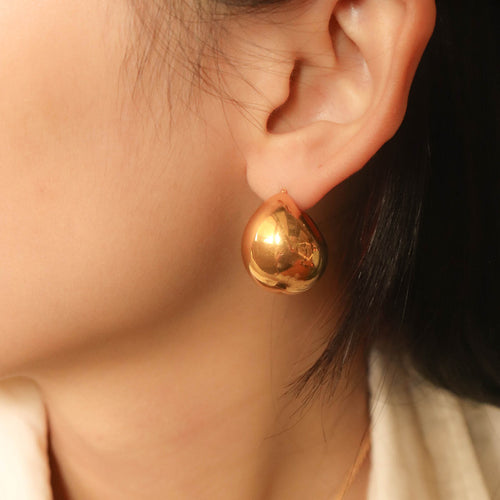 3D Stud Earrings - PVD 18k Gold Plated 316L Stainless Steel-E003