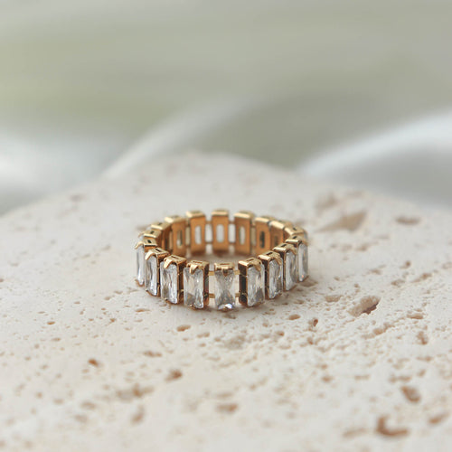 Bing Bling Bejeweled Zircon Ring - PVD 18k Gold Plated 316L Stainless Steel_R007-R009