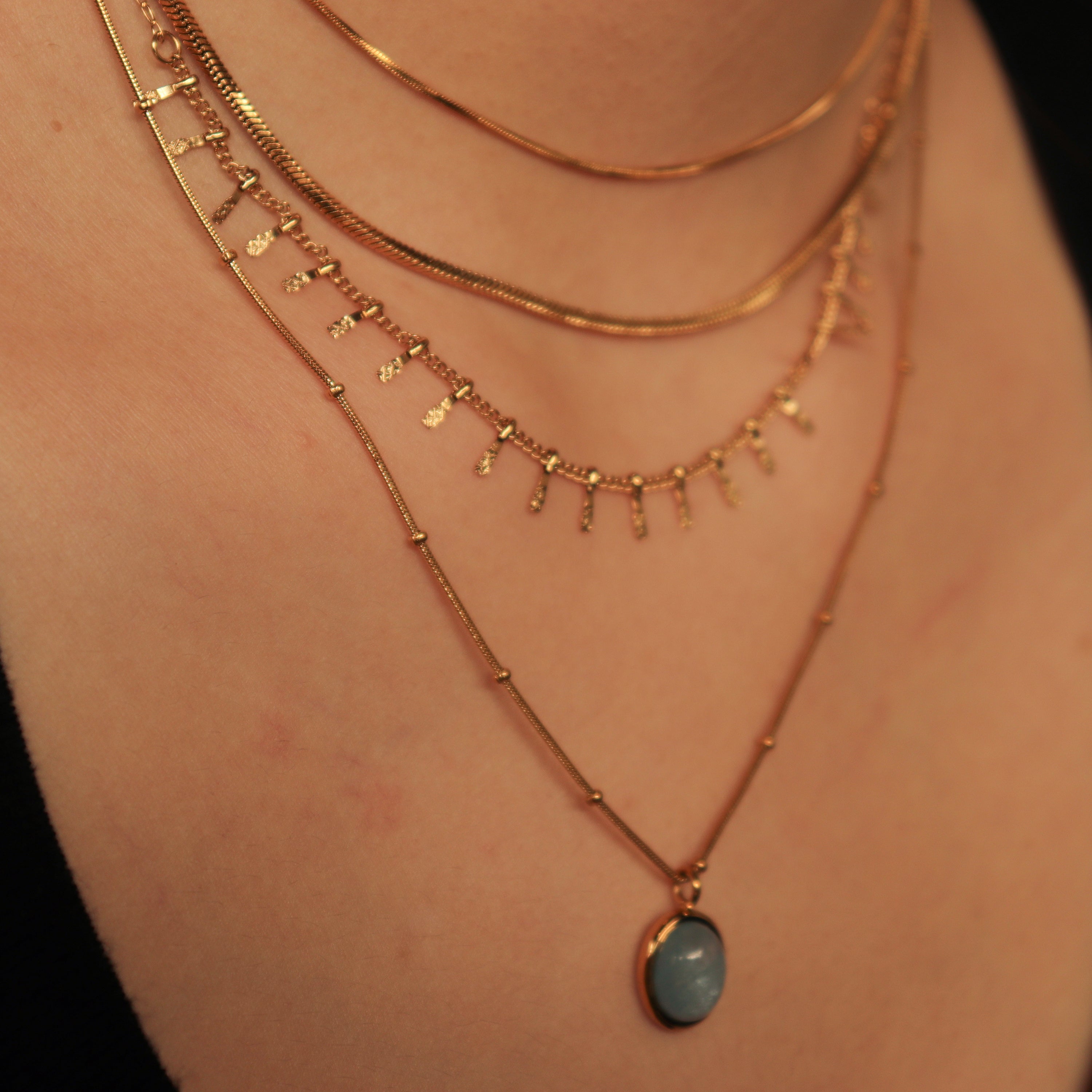 Bamboo Hip-hop Snake Chain Necklace - PVD 18k Gold Plated 316L Stainless Steel_N002