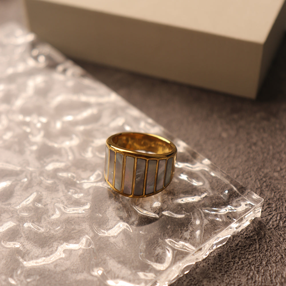 Retro Shell Finger Rings - PVD 18k Gold Plated 316L Stainless Steel_R001-R003